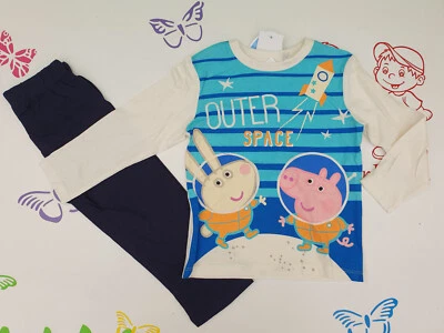 SUN CITY Schlafanzug Pyjama George Wutz kleiner Bruder von Peppa Größe 98 104 110 116