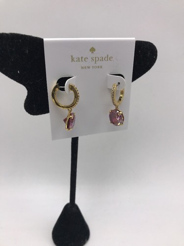 Orecchini a cerchio goccia in pietra placcata oro idee brillanti Kate Spade $58 Rosso Z305