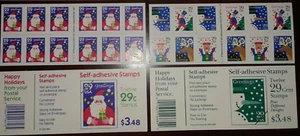 TWO 29¢ Booklets each of SANTA 2873 & GREETINGS 2799-2802 USA Christmas Stamps - Picture 1 of 5
