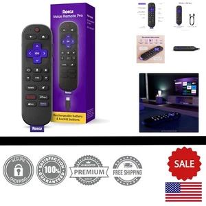 Compact Rechargeable TV Remote with Hands-Free Voice Control & Backlit Buttons - Picture 1 of 11