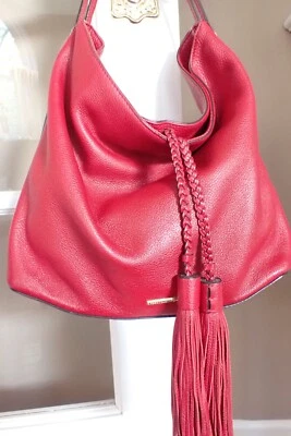 Rebecca Minkoff Isobel Grande Cuero Rojo Hobo Bolso de Hombro Bolso de Mano Cartera Foto 1 de 4
