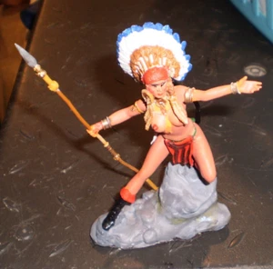 Miniature "Woman Chief" 90mm White Metal Handpainted Figure - Picture 1 of 2