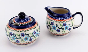 Cerámica polaca 10 OZ Jarra azucarera y crema de leche - Imagen 1 de 3