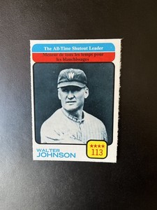 1973 O-PEE-CHEE #476 WALTER JOHNSON ALL-TIME SHUTOUT LDR— SHARP💥*** (wph)