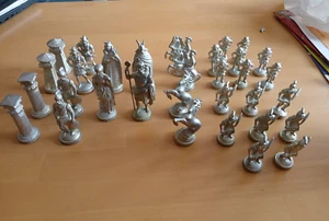 1 Satz Schachfiguren Feinzinn Römer Kelten + je 1 Bauer extra - Bild 1 von 8