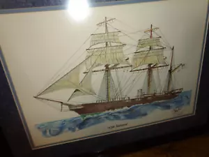 Vtg CSS Alabama Confederate State Civil War Ship Wall Hanging Decor Picture - Picture 1 of 24
