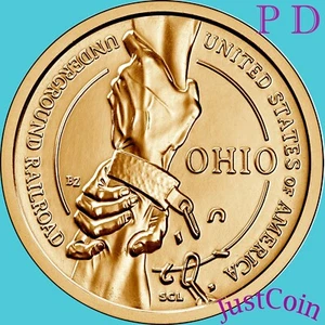 2023 P&D OHIO (OH) INNOVATION UNDERGROUND RAILROAD TWO UNCIRCULATED DOLLARS SET  - Picture 1 of 2