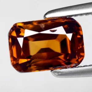 💎 1,29ct 6,5x4,5mm VS Achteck natürlicher orangefarbener Zirkon - unbeheizter Tansania Edelstein - Bild 1 von 4