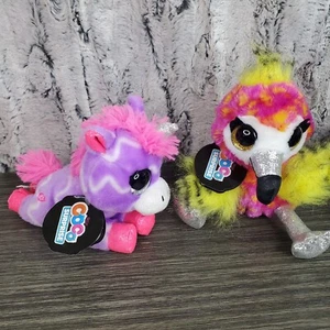 CoCo Surprise Purple Unicorn ZIGGY and Pink Bird FLISS 6.5” BIG Sparkle Eyes  - Picture 1 of 13