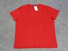 Ralph Lauren Sport Shirt Womens Large L Red Pony Logo Tee Short Sleeve