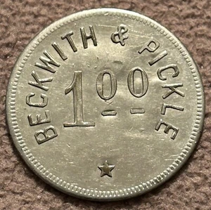 Willard, Colo. $1.00 Merchant Token. Beckwith & Biddle. c1930. Mdse & Billiards - Picture 1 of 2