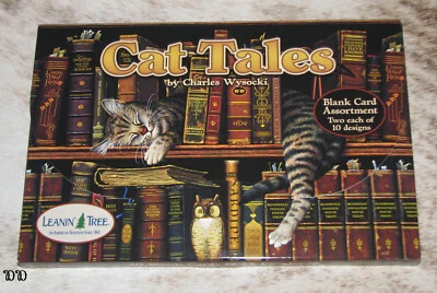 LEANIN TREE "Cat Tales" 20 GREETING CARDS #90737~2 each 10 Designs~Blank Inside~ - Image 1 of 3