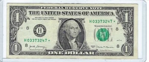 $1 ONE DOLLAR BILL 2017 Star Note Only 500K LOW PRINT RUN H03373247* RARE - Picture 1 of 3