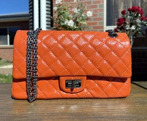 Authentic Chanel Reissue 2.55 Orange Small Classic Double Flap Bag - Picture 1 of 24