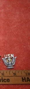 1 insignia de cuello de águila rellena de plata 1/20 de la Marina de los Estados Unidos de colección - Imagen 1 de 1