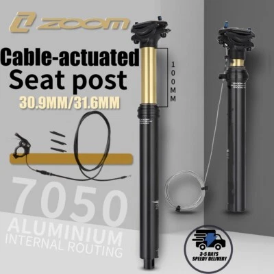 ZOOM Dropper Post 30.9mm 31.6mm  Adjustable  gold remote control Bike - Image 1 of 4