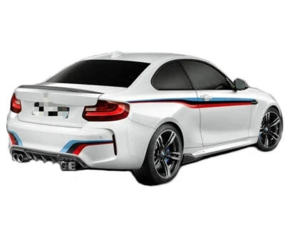 Tricolor Racing Stripe Car Side Sticker For BMW M Performance Rear Bumper Decal Foto 1 de 4