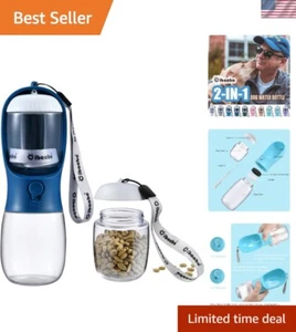Ultimate 10oz Dog Water Bottle with Food Container - Leak-Proof and Portable - Picture 1 of 8