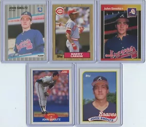 1980's Hall of Famer Rookie 5 Card Lot Inc. John Smoltz (x4), Barry Larkin - Bild 1 von 2