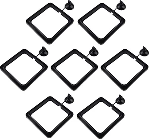 7 Pack Aquarium Fish Feeding Ring Floating Food Feeder, Square Shape with Suctio - Picture 1 of 12