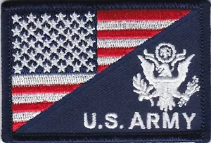 U S ARMY LOGO/USA flag Embroidered Patches 3"x2" - Picture 1 of 1