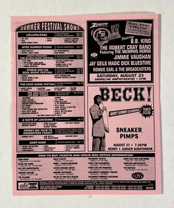 Beck, Rage Against, Lynyrd Skynyrd, Bonnie Raitt Shawn Colvin BGP 2page handbill - Picture 1 of 7