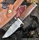 Csfif Custom Hand Forged Skinner Knife Twist Damascus Walnut Wood Outdoor
