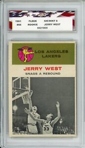 1961 Fleer #66 Jerry West Rookie Card AGC 8 Mint Corners Los Angeles Lakers