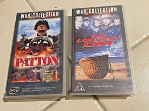 Patton & The Longest Day VHS War Collection Both Colour - Working - Picture 1 of 8