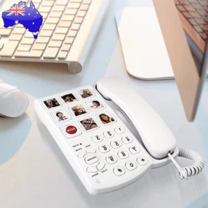 Big Button Phone with Speaker Desktop Fixed Wired Phone 9 Piction for Old People - Zdjęcie 1 z 12