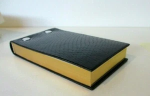 Flip Notepad Leather Refillable 3x5" Black Python Embossed Graphic Image - Picture 1 of 5