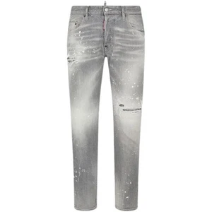 Dsquared2 Skater Jean Paint Splatter Light Grey Wash Jeans - Picture 1 of 4