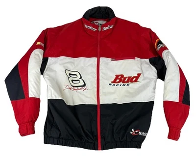 Dale Earnhardt Jr Budweiser Beer NASCAR Outlaw Racing #8 Puffer Jacket Sz Large - Image 1 of 4