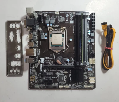 Gigabyte GA-B85M Mainboard mit i5-4670K@3.40GHZ, 4GB RAM, IO Shield #0723 - Bild 1 von 4