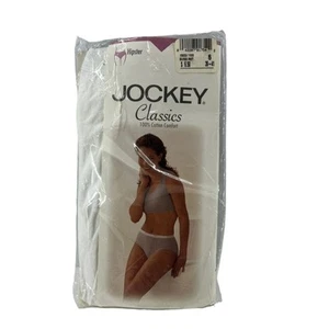 Vintage Jockey Classics Hipster 1997 Size 6 Small Cream & White Cotton Panty - Picture 1 of 5