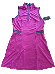 NWT NEW PGA Tour polyester golf dress sleeveless M MEDIUM zip side pockets - Picture 1 of 7
