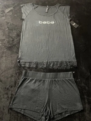 Bebe Conjunto de Pijama Mujer 2 Piezas Negro Grande Nuevo Con Etiquetas Foto 1 de 4