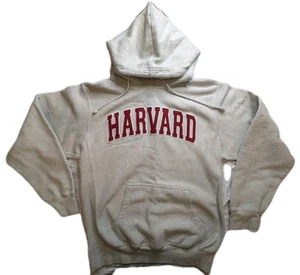 Harvard University Hoodie MV Sport Pro Weave Mens Small Gray Stitched Logo - Picture 1 of 11