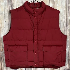 Cabela’s Hombre 2XL Plumón de Ganso Chaleco Puffer Forrado de Vellón Para Comodidad Rojo A Presión - Imagen 1 de 12