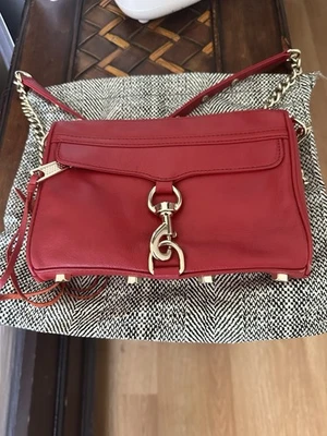 Rebecca Minkoff Mini MAC crossbody bag in crimson. - Image 1 of 4