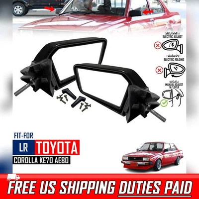 Par de espejos retrovisores de ajuste manual para Toyota Corolla 79-87 KE70 AE80 82 EE80 Foto 1 de 4