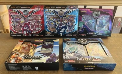 Pokemon League Battle Deck Lot of 5 Urshifu Lycanroc Corviknight Calyrex VMAX - Image 1 of 3