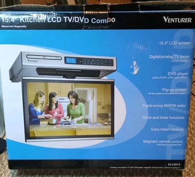 Venturer KLV3915 15.4 inch 720p Undercabinet Kitchen LCD TV with DVD Player - Image 1 of 4