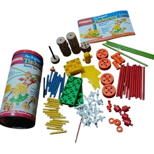 Playskool The Original Tinkertoy 1986 Vintage Basic Set With Canister + Booklet - Picture 1 of 8