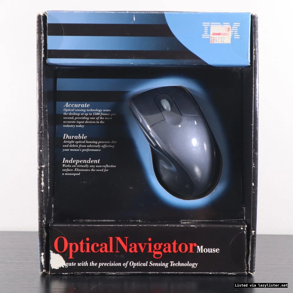 IBM Optical Navigator Mouse MO27FO w/ USB-PS2 Adapter & Mouse Suite CD - Image 1 of 4