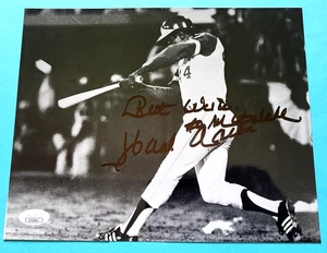 Hank Aaron Autogramm 8 x 10 Foto Braves HOF JSA COA Authenticated OV150 - Bild 1 von 2