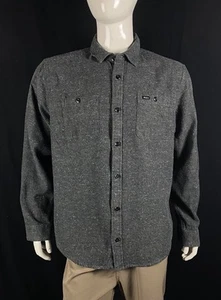 RVCA Speckled Dark Gray Linted Flannel Shirt, Men's Size XL - Picture 1 of 7
