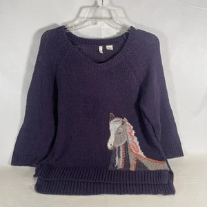 Suéter de caballo MOTH ANTHROPOLOGIE Saddleback talla grande - Imagen 1 de 8