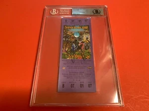 Boleto John Elway HOF Broncos Super Bowl XXXII Firmado Auto Becket BAJO CERTIFICADO DE AUTENTICIDAD - Imagen 1 de 5