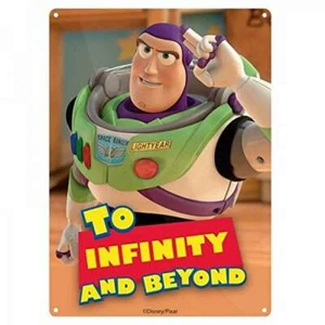 DISNEY TOY STORY TO INFINITY AND BEYOND BUZ SMALL A5 METAL WALL SIGN PLAQUE HMB - Picture 1 of 1
